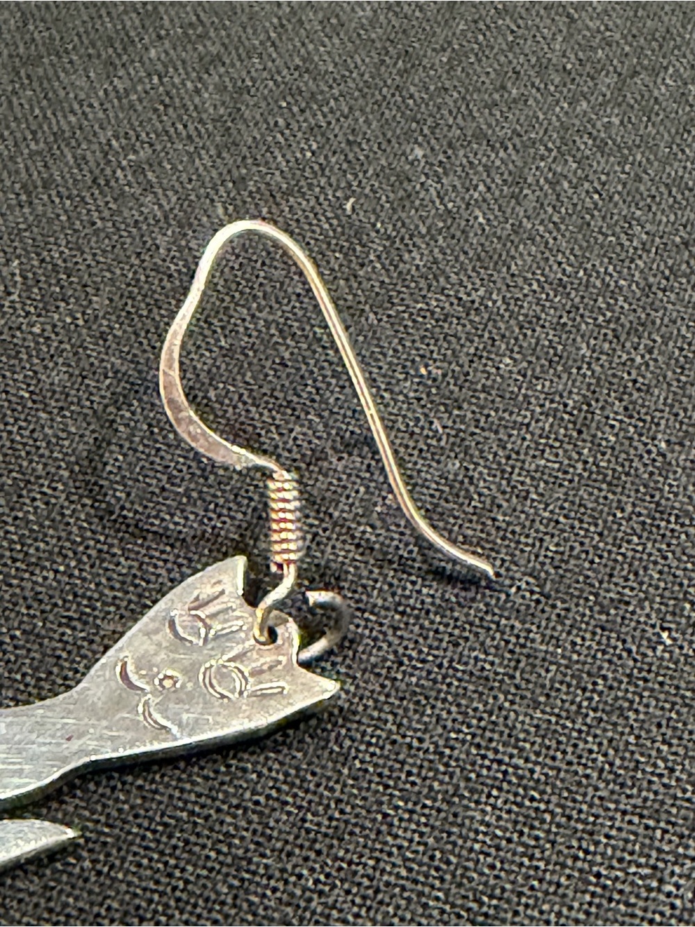 Sterling Silver Cat Drop Earrings - Playful Silver Women's Jewelry - Picture 6 of 11